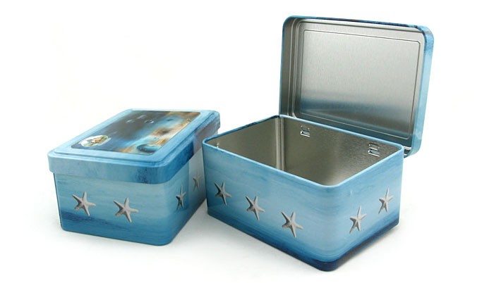 candy tin case with hinged lid