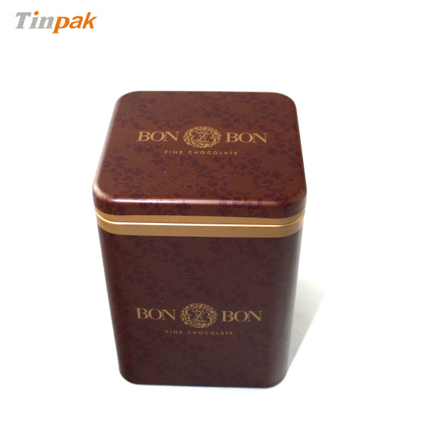 Square plug lid tea tin box