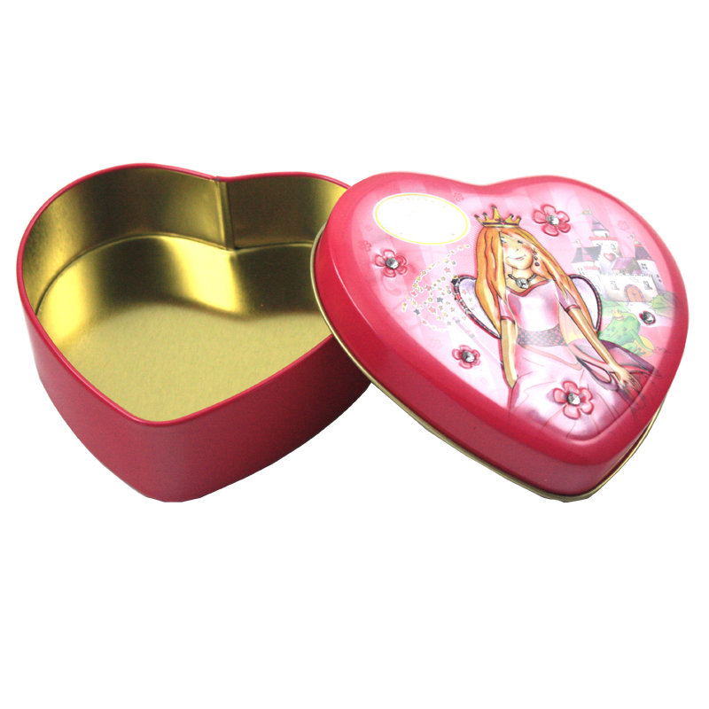heart tin box with 3D embossing