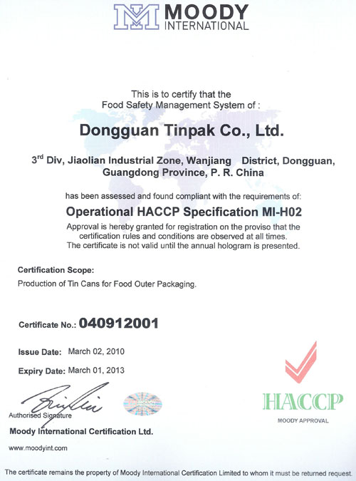 HACCP certified tin box factory-Tinpak