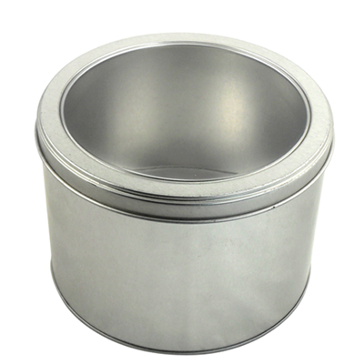 round cake tin with clear window