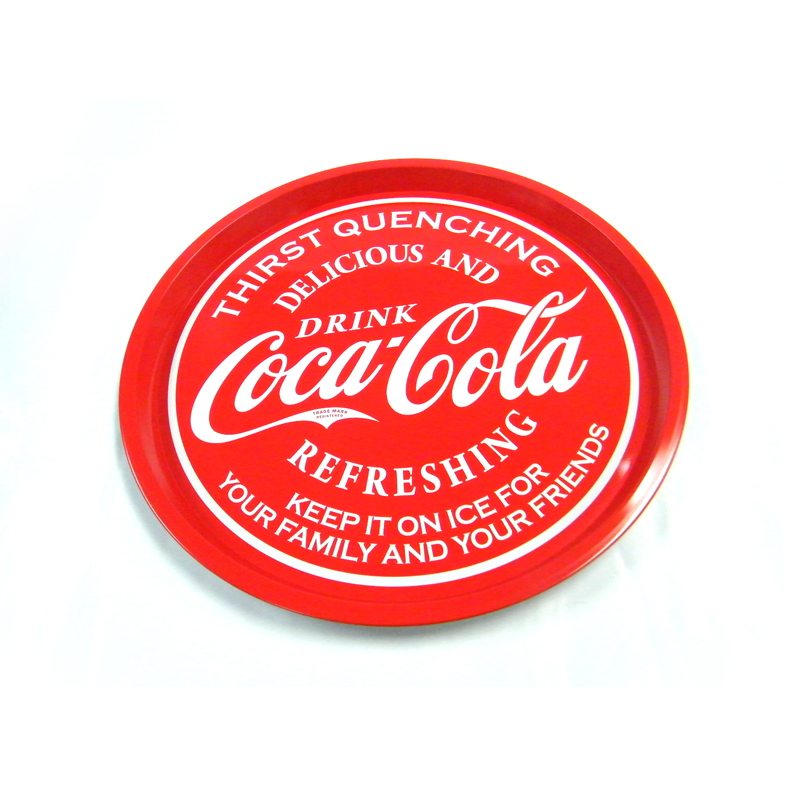 Coca cola round tin tray