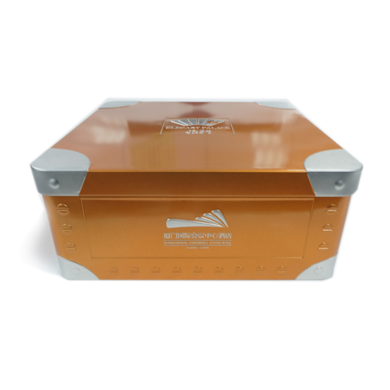 Square food storage tin container