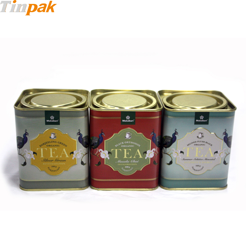 Details about   1pcs Tea Cans Square Metal Packaging Storage Box Case Small Tin Jars oL 