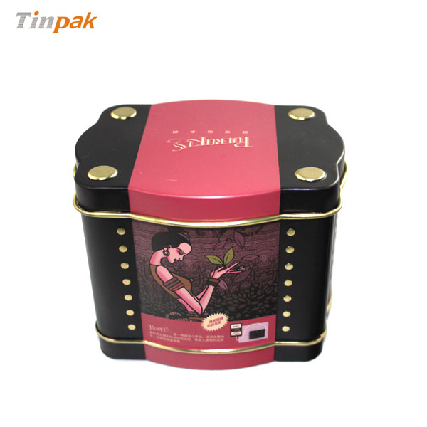 custom shaped tea tin can