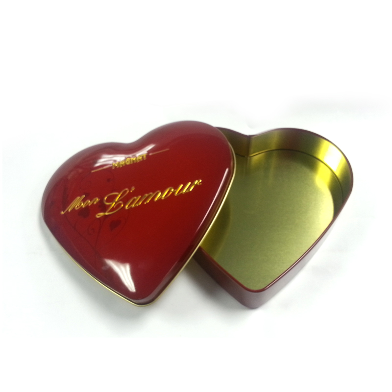 Chocolate heart tin boxes