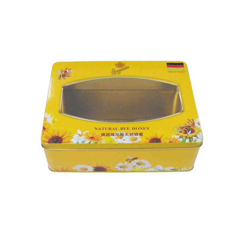 Metal box for honey packaging