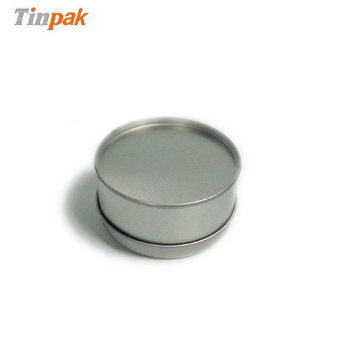 round metal plain tin case
