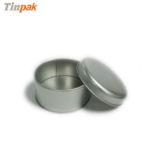 high quality round metal plain tin case