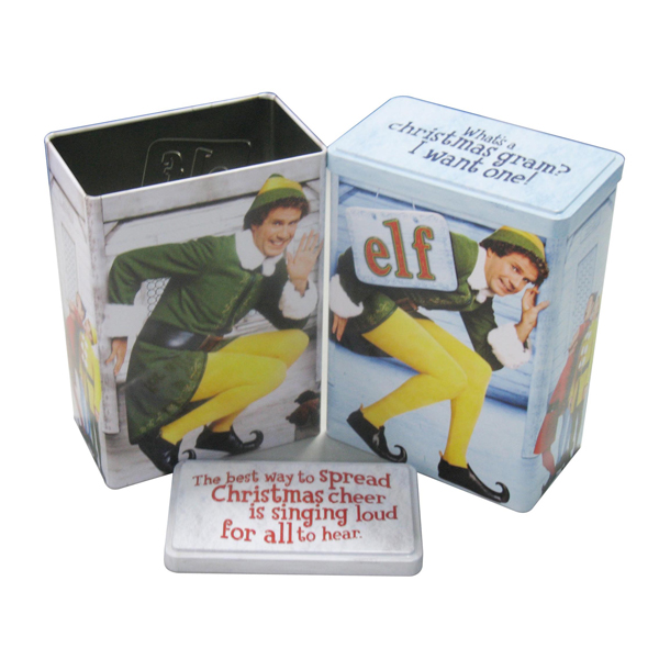 rectangular tin box for gift packaging