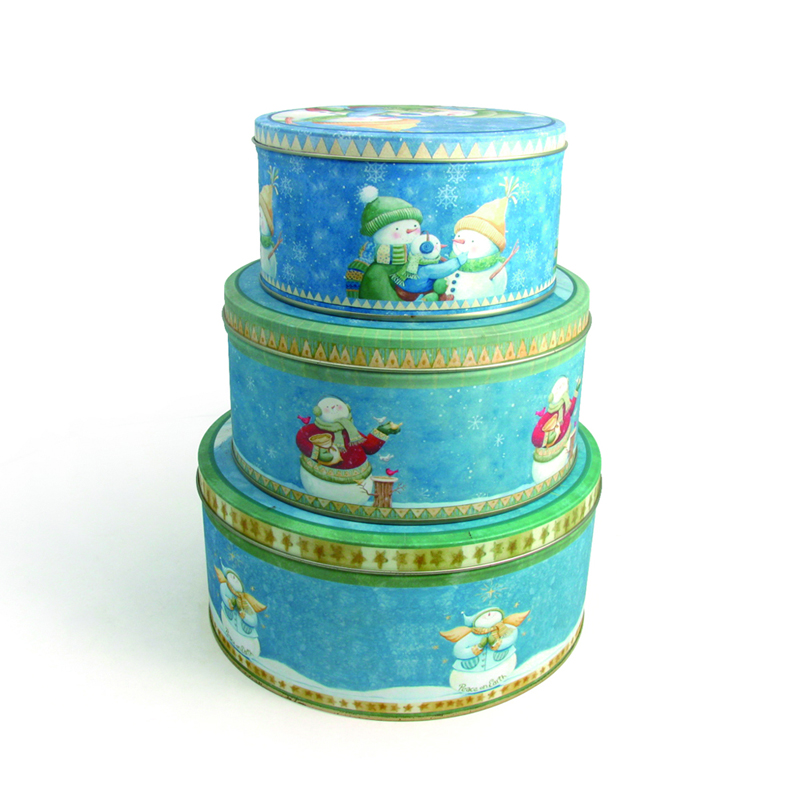 Set of Round Cake Tin Box