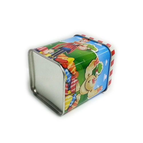 custom printed metal square candy tin container