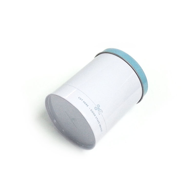 small printed round candy tin container