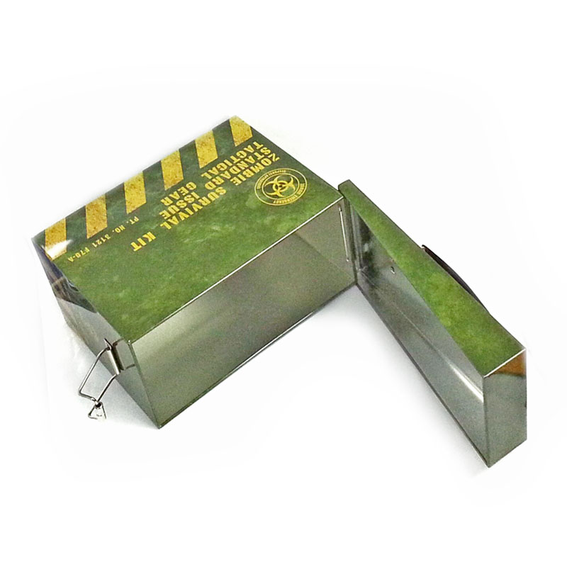 high quality rectangular handle tin box for biscuits