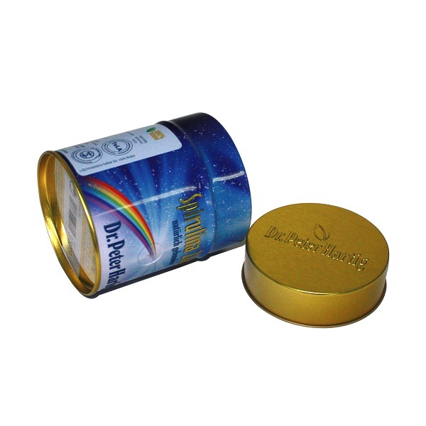 round gift tin canister 