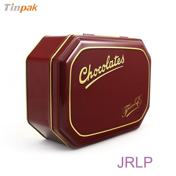 octagonal chocolate tin box