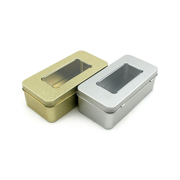 Hinged Gift Tin Case with Window