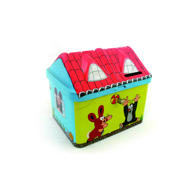House Shaped Tin with Coin Slot