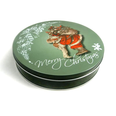 Xmas cookie tin box for promotion
