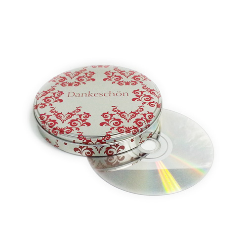custom printed CD tin container with step lid