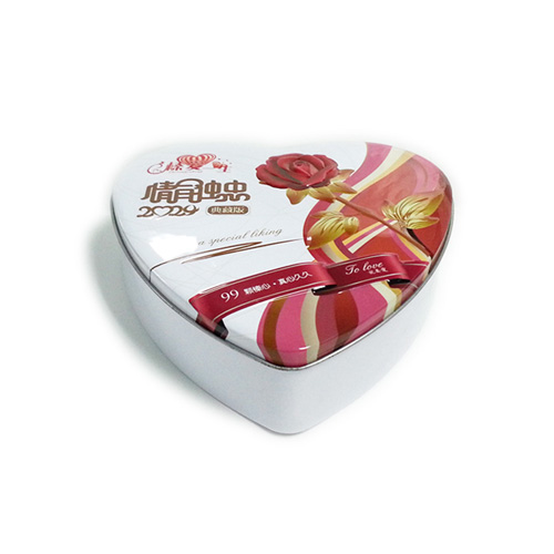 3D embossed heart shaped tin box for nuts