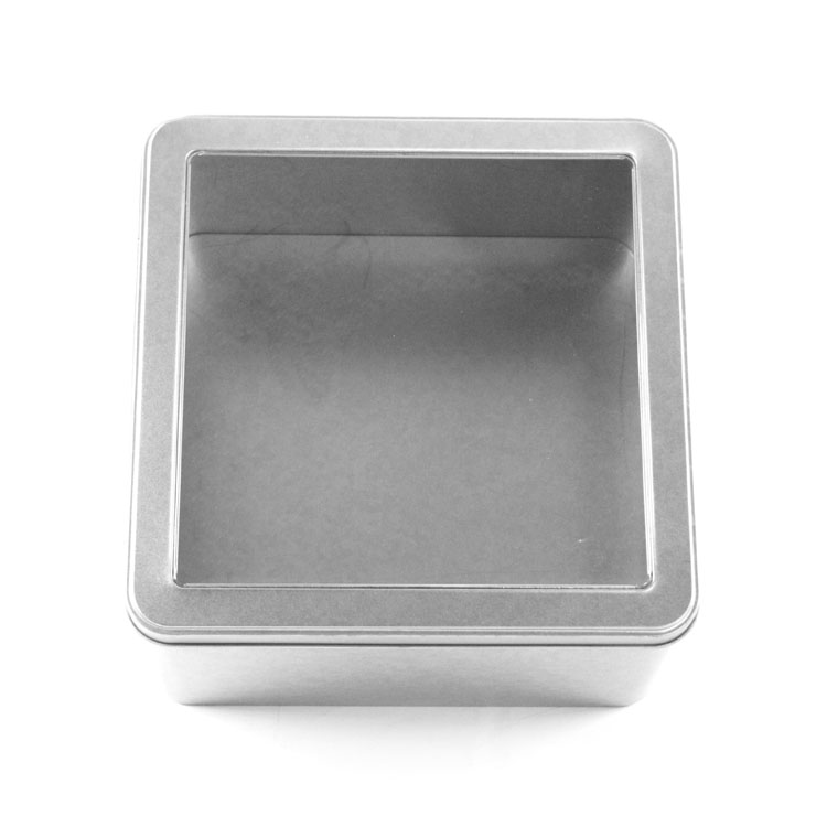 large square window tin container for food