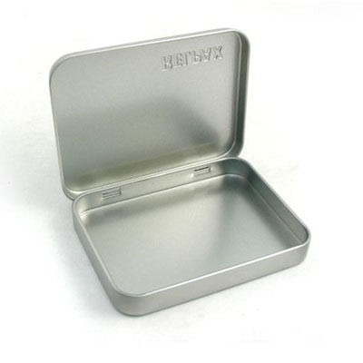 tin box for greeting card with hinge