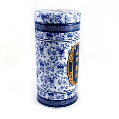 Chinese style round tea tin container
