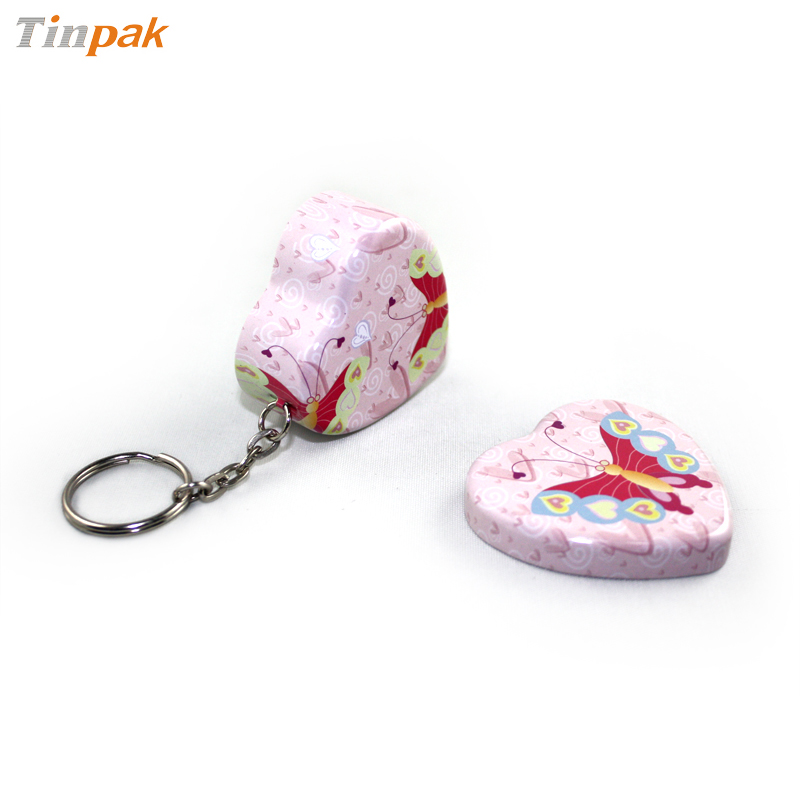 heart pocket tin with key ring