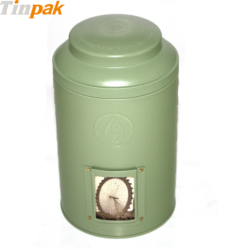 Wholesale premium round airtight tea tin with domed lid