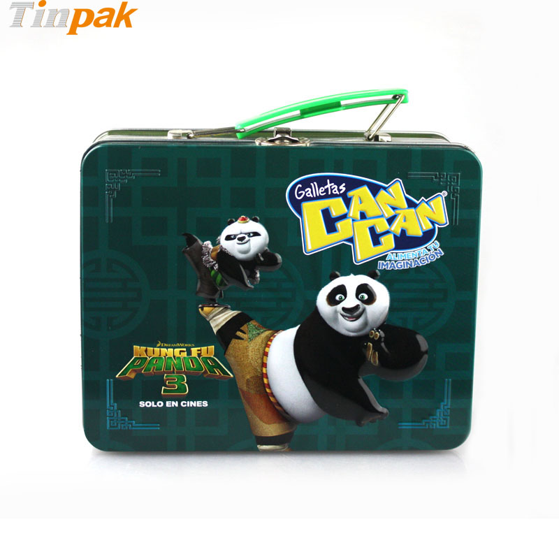 Embossed Kung Fu Panda Tin Lunch Box for kids