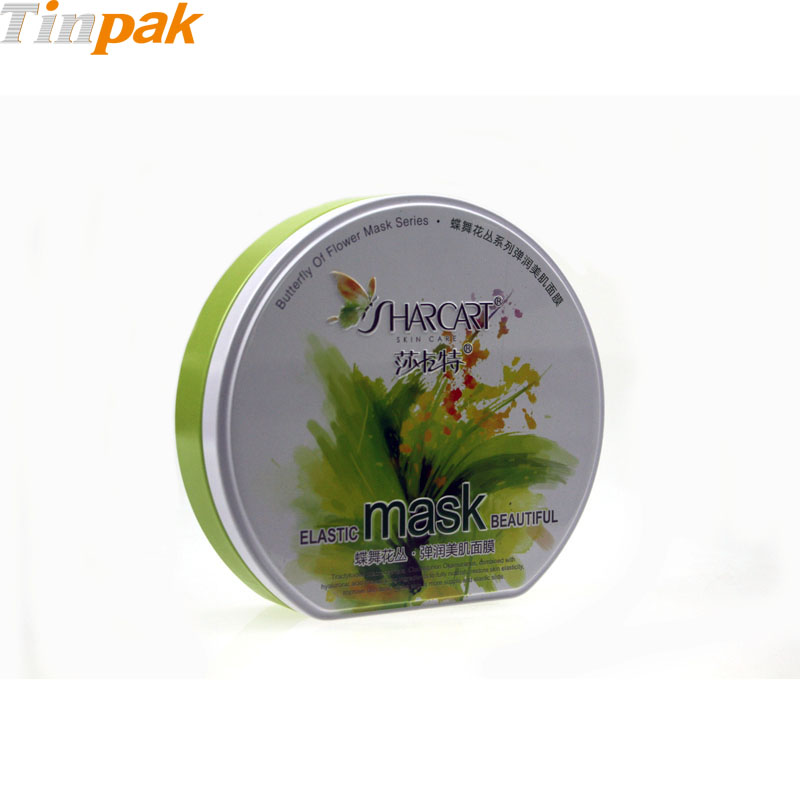 Decorative D-Shape Cosmetic Tin Box for Sale