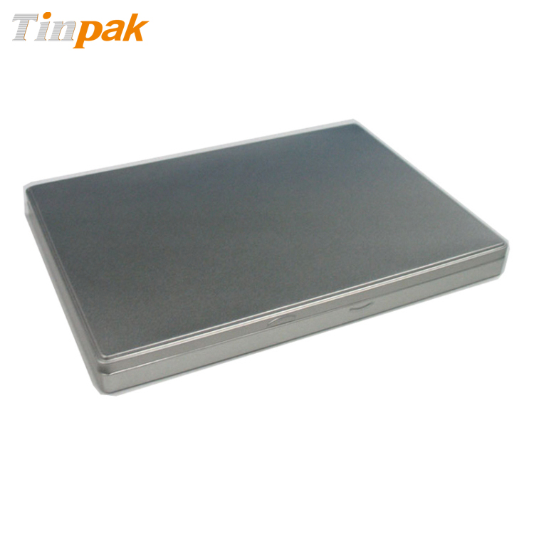 Rectangular A4 size document tins with hinged lid