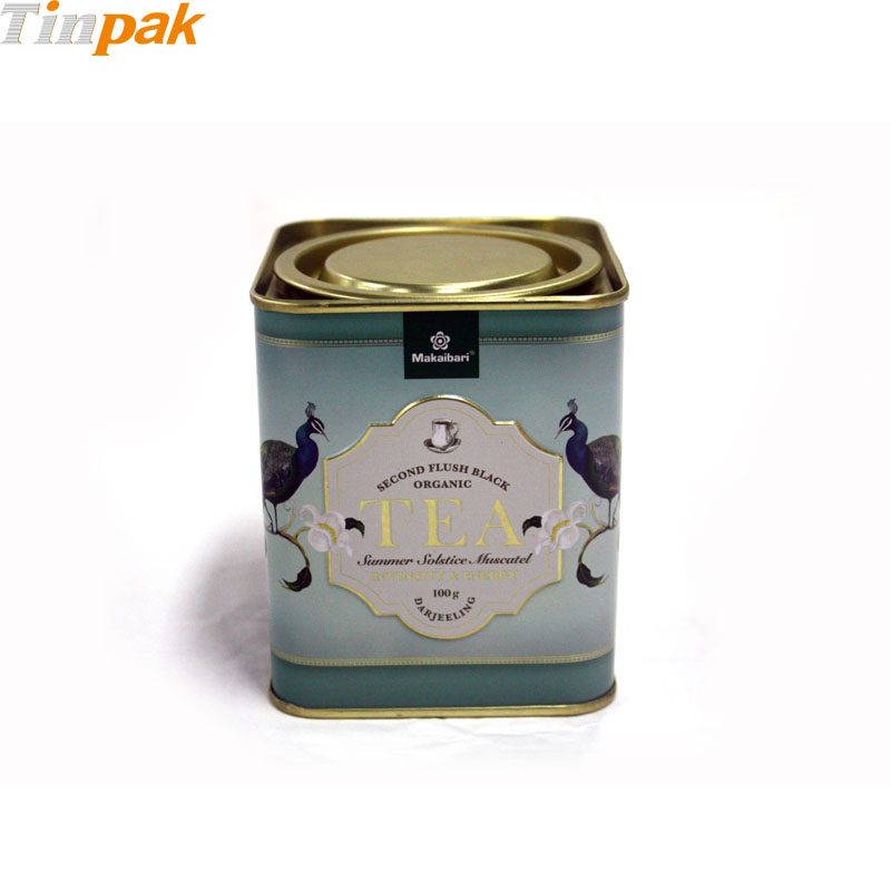 Custom Printed Tea Tin Cans with Lever Top