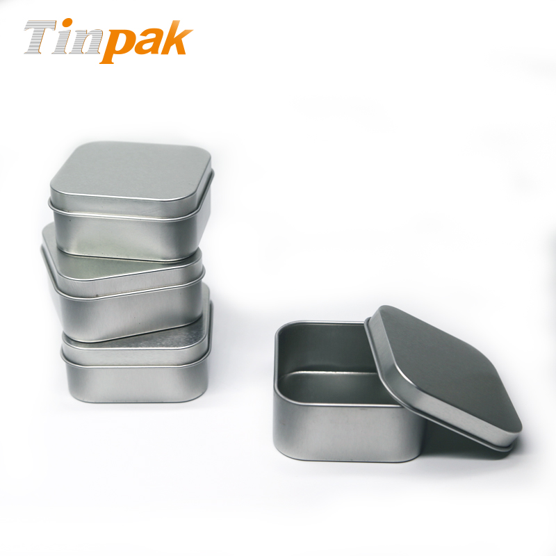 Plain silver candle tin containers