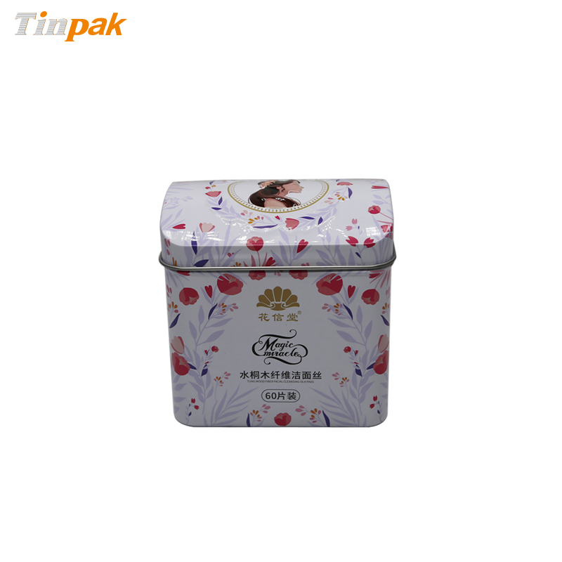 Wholesale antique small unique metal cosmetic tins for cotton pads