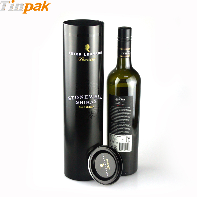 High quality gift tin box for red wine bottle packing