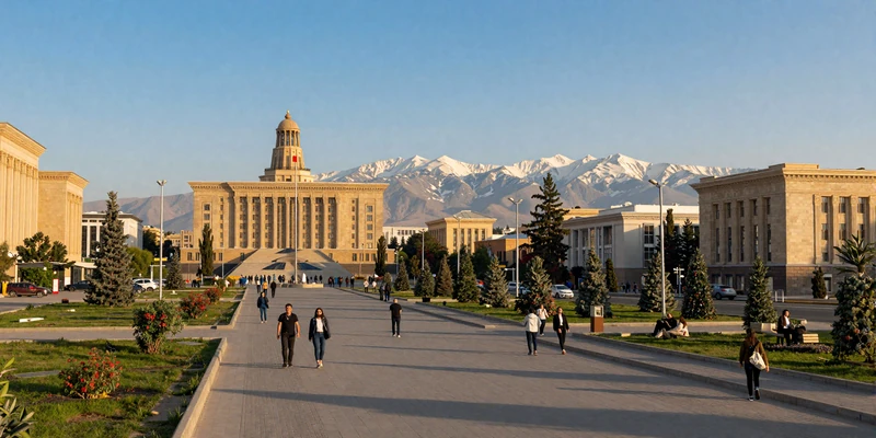 Modern Dushanbe cityscape with mountains in background showing Tajikistan dating destination